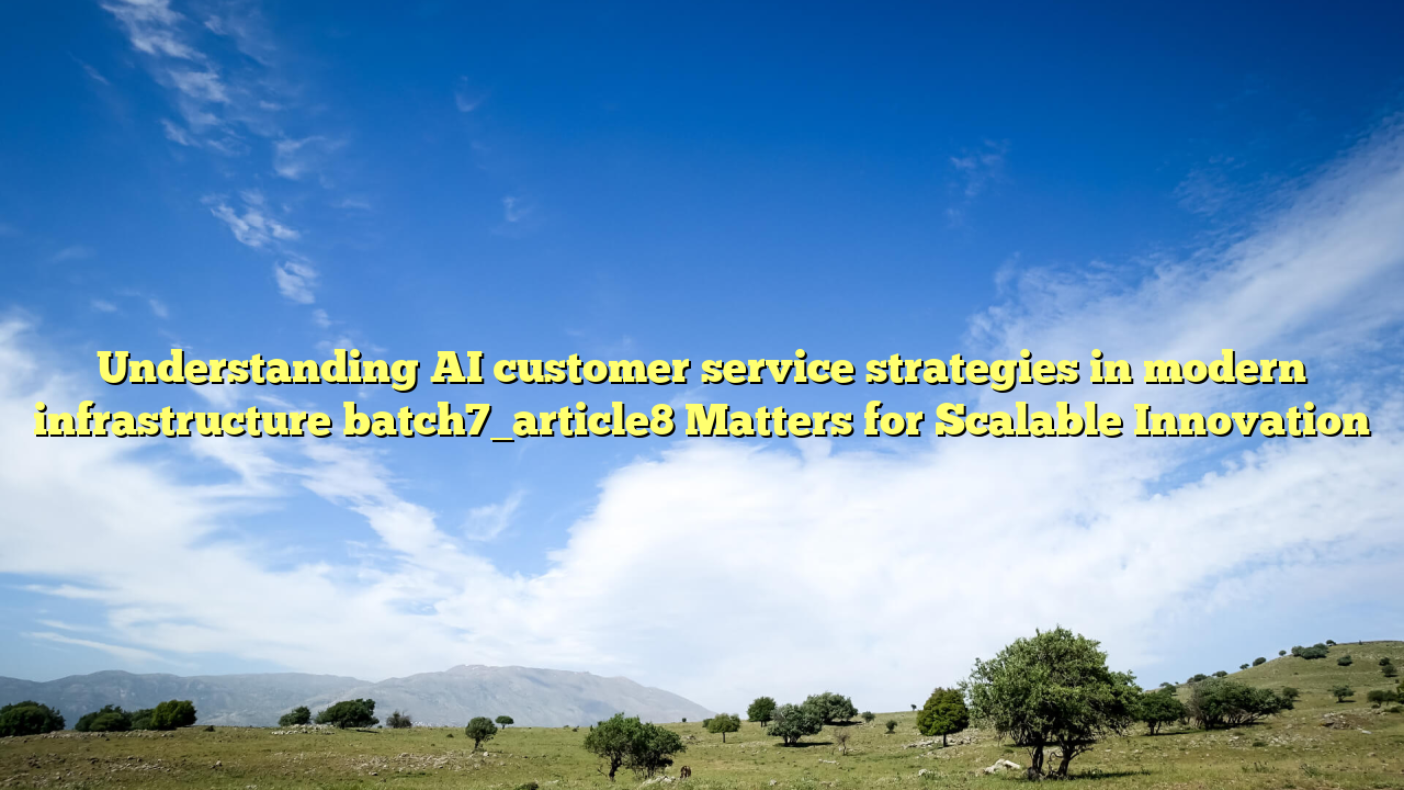 Understanding AI customer service strategies in modern infrastructure batch7_article8 Matters for Scalable Innovation