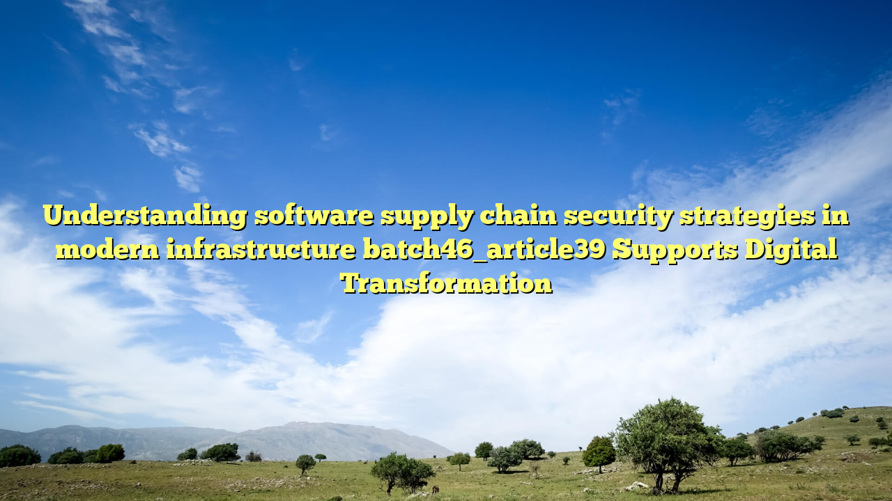 Understanding software supply chain security strategies in modern infrastructure batch46_article39 Supports Digital Transformation
