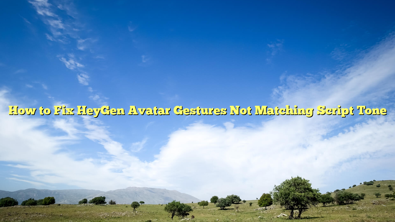 How to Fix HeyGen Avatar Gestures Not Matching Script Tone